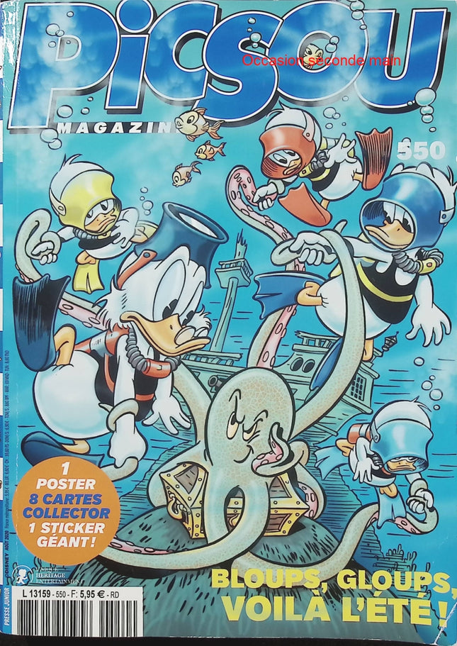 Picsou Magazine N°550 – Bloups, gloups, voilà l’été ! – BD Disney – Picsou, Donald et vacances - Livre BD