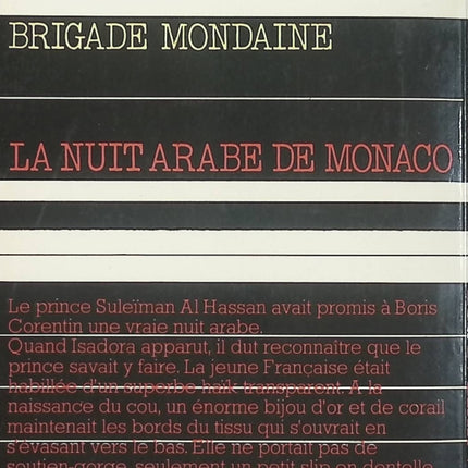 La nuit arabe de Monaco – Michel Brice – Brigade Mondaine n°21 – Roman policier d'occasion - Livre