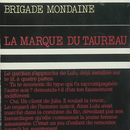 La marque du taureau – Michel Brice & Gérard de Villiers – Brigade Mondaine n°38 – Roman policier d'occasion - Livre