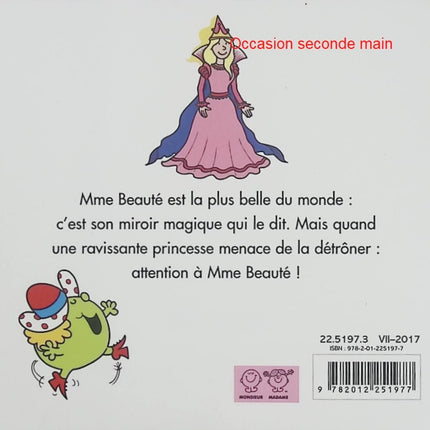 Madame Beauté et la princesse – Roger Hargreaves – histoire jeunesse drôle, Monsieur Madame, princesse, beauté et humour - Livre