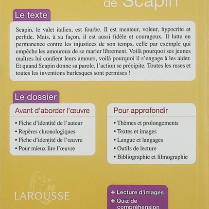 Les Fourberies de Scapin – Molière – Comédie – Petits Classiques Larousse – Collège - Livre