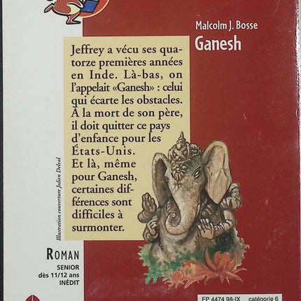 Ganesh – Malcolm J. Bosse – Roman jeunesse – Inde, Gandhi, tolérance et choc des cultures - Livre