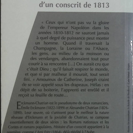 Histoire d’un conscrit de 1813 – Erckmann-Chatrian, roman historique sur les guerres napoléoniennes - Livre