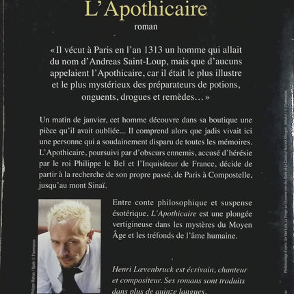 L’Apothicaire – Henri Loevenbruck, roman historique et thriller ésotérique entre enquête médiévale, mystères et secrets religieux - Livre
