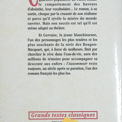 L’Assommoir – Émile Zola, roman naturaliste, littérature classique française et société ouvrière - Livre