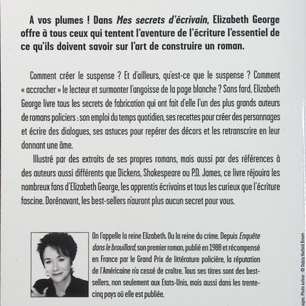Mes secrets d’écrivain – Elizabeth George, apprendre à écrire un roman, construire une intrigue et créer des personnages captivants - Livre