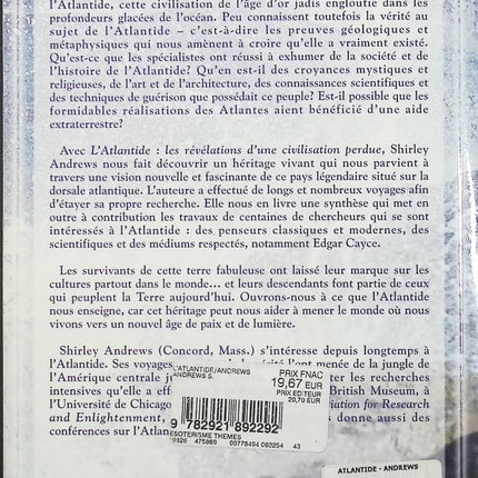 L’Atlantide – Les révélations d’une civilisation perdue – Shirley Andrews, mystères antiques, légendes et histoire de l’Atlantide - Livre
