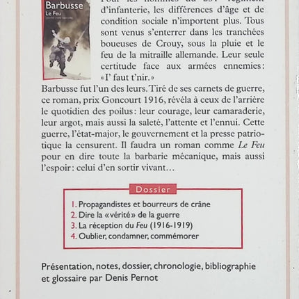 Le Feu – Journal d’une escouade – Henri Barbusse, grand roman sur la Première Guerre mondiale - Livre