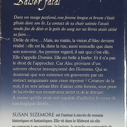Baiser fatal – Susan Sizemore – Romance paranormale avec vampires – Livre d'occasion - Livre