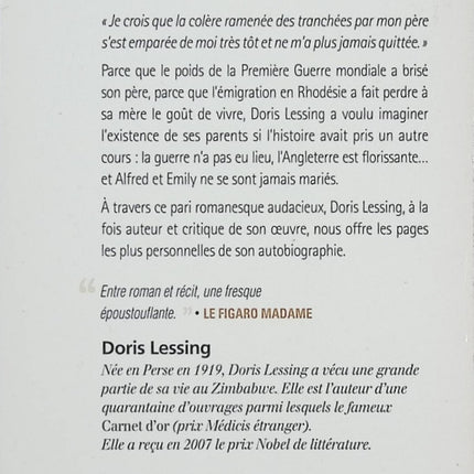 Alfred et Emily – Doris Lessing – Roman autobiographique – histoire familiale et mémoire du XXᵉ siècle - Livre