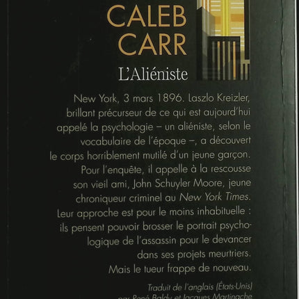 L'Aliéniste – Caleb Carr – Thriller historique, enquête criminelle et naissance du profilage - Livre