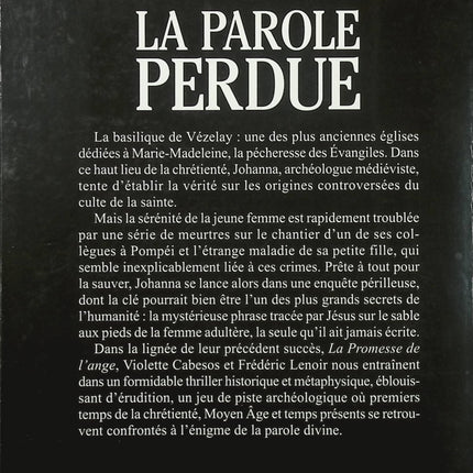 La Parole perdue – Frédéric Lenoir et Violette Cabesos – Thriller historique ésotérique christianisme secret religieux - Livre