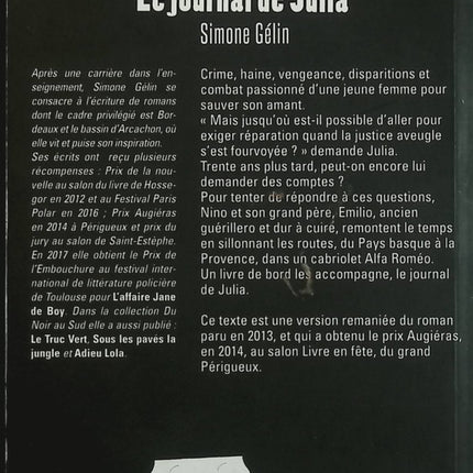Le journal de Julia Simone Gélin Roman historique suspense - Livre
