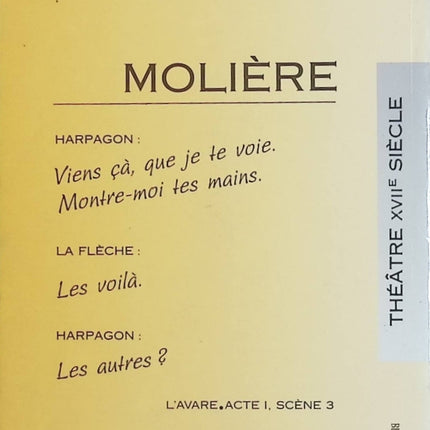 L’Avare – Molière – Pièce de théâtre classique – Comédie satirique sur l’avarice et les travers humains - Livre
