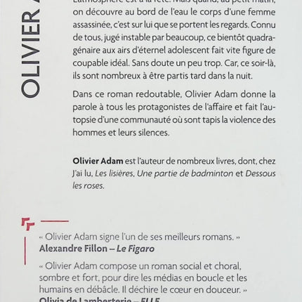 Il ne se passe jamais rien ici – Olivier Adam – Roman contemporain France province solitude drame intime - Livre