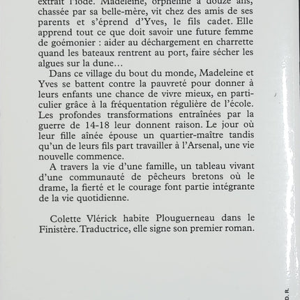 La fille du goémonier – Colette Vlérick – roman du terroir breton saga familiale Finistère - Livre