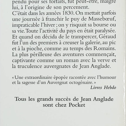 Les Puysatiers – Jean Anglade – Roman du terroir auvergnat et épopée du tunnel du Lioran - Livre