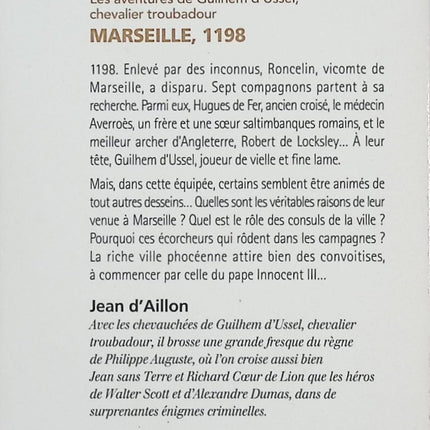Marseille, 1198 – Jean d'Aillon – Roman historique médiéval – Enquête et complots au temps des croisades - Livre