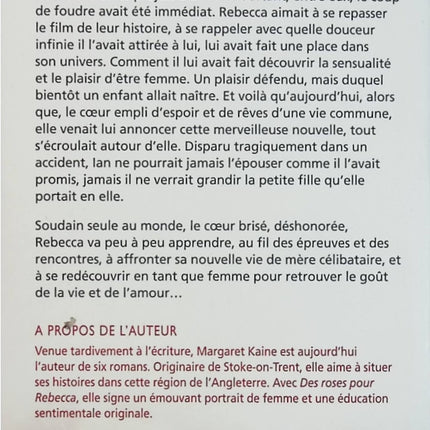 Des roses pour Rebecca - Margaret Kaine - Roman sentimental historique d'occasion - Saga familiale et romance - Livre