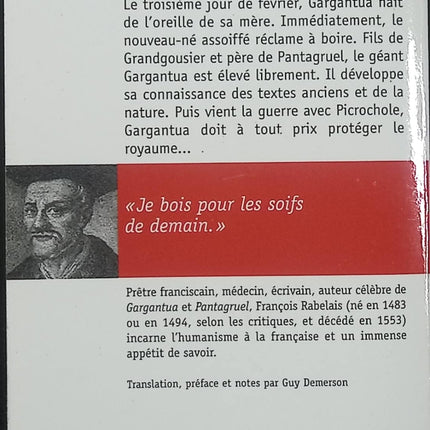 Gargantua – François Rabelais – Roman de la Renaissance, satire humaniste et classique de la littérature française - Livre