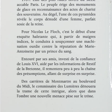 La Pyramide de glace – Jean-François Parot – Roman policier historique Nicolas Le Floch enquête Paris 1784 - Livre