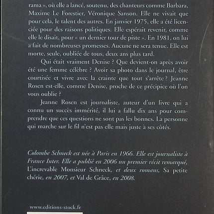 Une femme célèbre - Colombe Schneck - Roman français - Denise Glaser - Télévision - Célébrité - Gloire - Livre