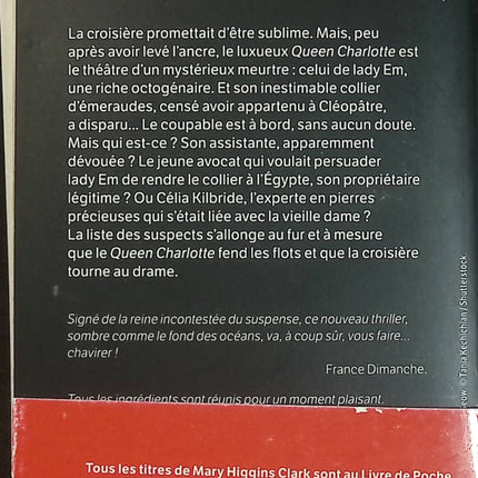 Noir comme la mer - Mary Higgins Clark - Thriller policier et suspense en mer - Livre d'occasion - Livre