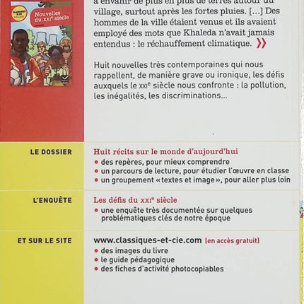 Nouvelles du XXIe siècle – Huit nouvelles sur le monde contemporain – Classiques & Cie Collège - Livre