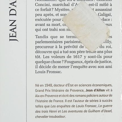 La Malédiction de la Galigaï – Jean d'Aillon – Roman historique – Enquête sous la Fronde et mystères du XVIIᵉ siècle - Livre