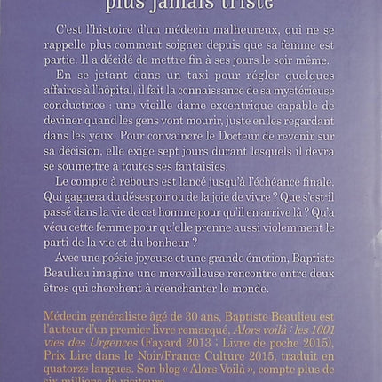 Alors vous ne serez plus jamais triste – Conte à rebours – Baptiste Beaulieu – Roman contemporain émouvant sur la résilience et l’espoir - Livre