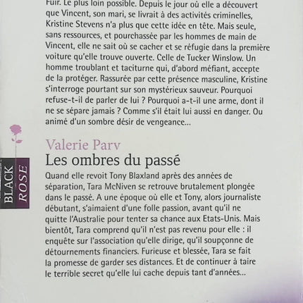 Une femme en cavale ; Les ombres du passé – Ann Williams, Valérie Mouls – Black Rose, romantic suspense, danger, secrets et mystère - Livre