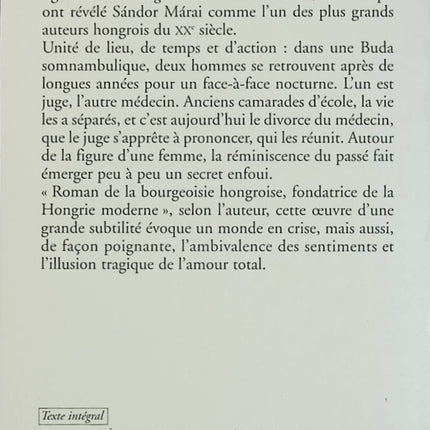 Divorce à Buda - Sándor Márai - Roman littéraire d'occasion - Classique de la littérature hongroise - Livre