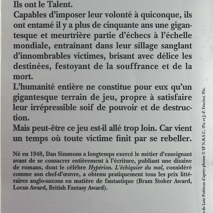L'Échiquier du mal – Tome 2 – Dan Simmons – Thriller fantastique, manipulation mentale et guerre psychique - Livre