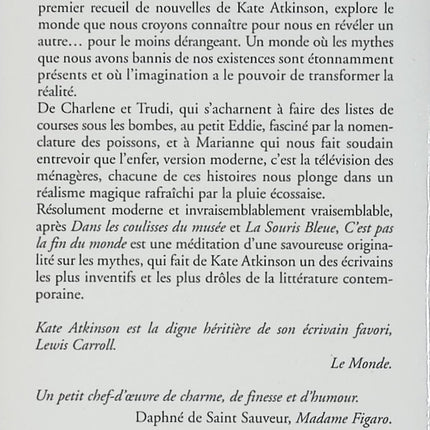 C'est pas la fin du monde - Kate Atkinson - Recueil de nouvelles d’occasion - Livre