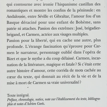 Carmen - Prosper Mérimée - Grand classique de la littérature française - Livre d'occasion - Livre