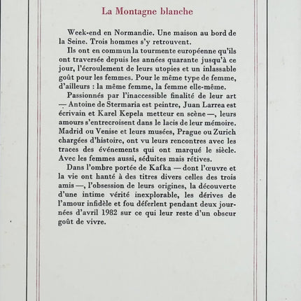 La Montagne blanche – Jorge Semprún – Roman européen sur mémoire, exil et expérience de la guerre - Livre