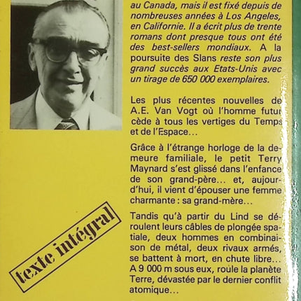 L'Horloge temporelle – Recueil de nouvelles et un article – A. E. Van Vogt – Science-fiction classique - Livre