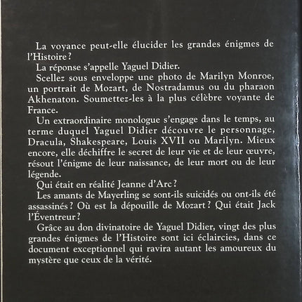 Les grandes voyances de l'histoire – Leur vrai destin Yaguel Didier – Livre sur les voyants célèbres, les prédictions historiques et les mystères de la voyance - Livre