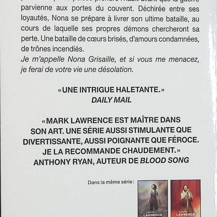 Le Livre des Anciens Tome 3 : Sœur sainte – Mark Lawrence – Fantasy sombre – Fin de trilogie, pouvoirs et destin d’une élue - Livre