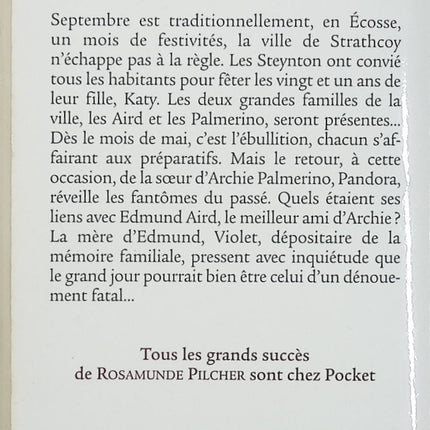 September – Rosamunde Pilcher – Roman contemporain saga familiale Écosse secrets amour retrouvailles - Livre