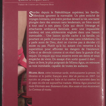 Quand le requin dort - Milena Agus - livre