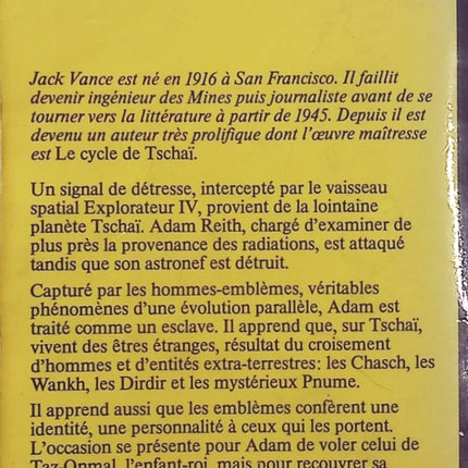 Le Cycle de Tschai Tome 1 Le Chasch Jack Vance – Roman de science-fiction et aventure spatiale sur une planète extraterrestre peuplée de civilisations mystérieuses - Livre