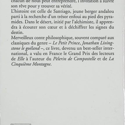 L'Alchimiste - Paulo Coelho - Conte philosophique - Santiago - Quête de soi - Rêves - Destin - Développement personnel - Livre