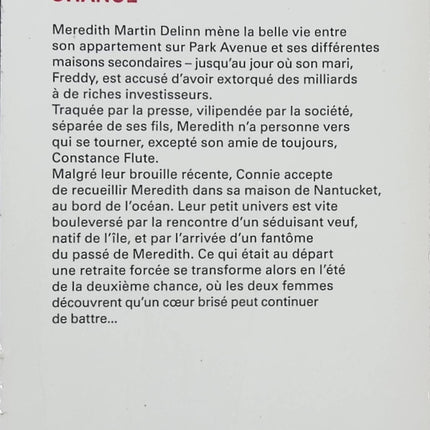 L'Été de la deuxième chance - Elin Hilderbrand - Roman Nantucket - Amitié - Amour - Secrets - Reconstruction - Livre