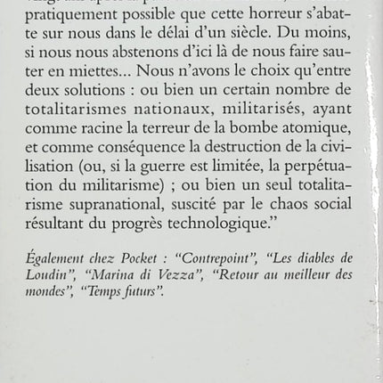 Le Meilleur des mondes - Aldous Huxley - Roman SF dystopique - Société futuriste - Totalitarisme - Liberté - Livre