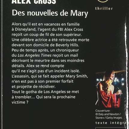 Des nouvelles de Mary – Alex Cross – thriller policier de James Patterson suspense et enquête - livre