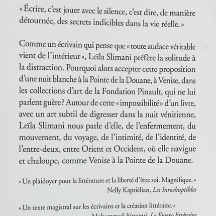 Le parfum des fleurs la nuit – roman contemporain intense de Leïla Slimani sur amour et mémoire - Livre