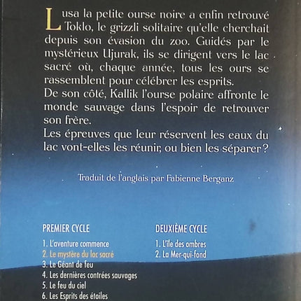 La Quête Des Ours - Cycle 1 - Tome 2 - Le Mystère Du Lac Sacré - Erin Hunter - livre