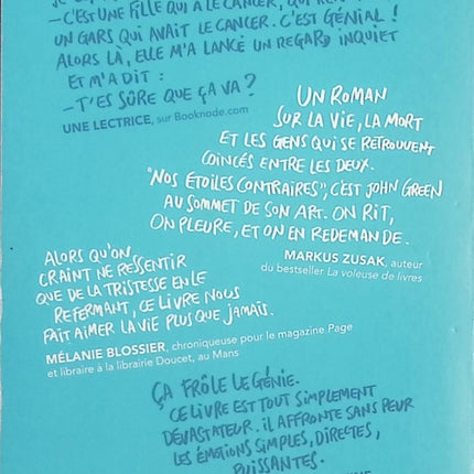 Nos étoiles contraires – Roman jeunesse émouvant sur l’amour et la maladie – John Green - livre