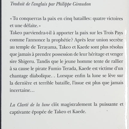 Le Clan des Otori – Tome 3 : La Clarté de la lune – Roman d’aventure et de fantasy – Lian Hearn - livre